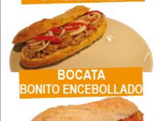 bocadillo de bonito encebollado