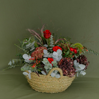 Cesto De Flor Navidad Sencillo 