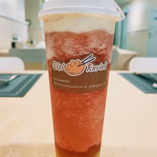 FRUIT TEA MANGO CON CHEESE