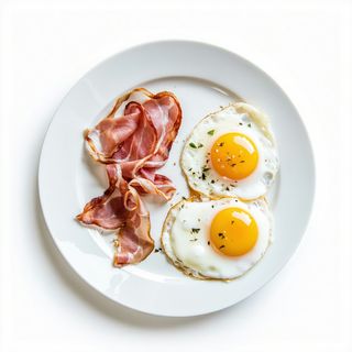 Huevos rotos con jamón