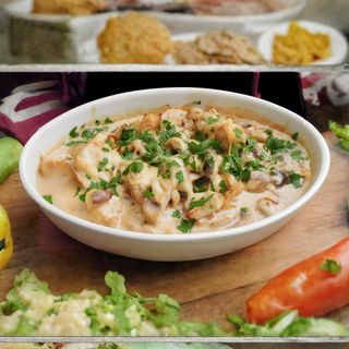 Пиле Жулиен с четири вида сирене (450г)