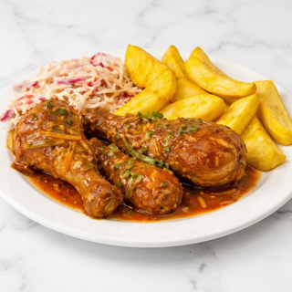 Chicken Drumsticks with Fries