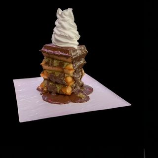 Kunafa Filled Waffle