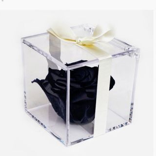 Rosas negra en caja de metacrilato