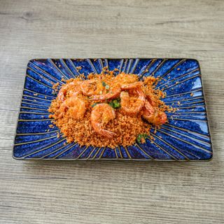 Gamberi fritti con briciole di pane