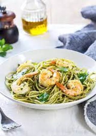 Pâtes Pesto Au Gambas