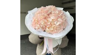 Bukiet 3 jasnoróżowych hortensji