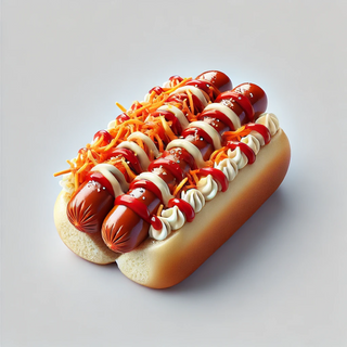 Хот-дог в булочці 2 молочних сосиски