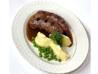 Свинні ковбаски з картопляним пюре (240/160/40g)