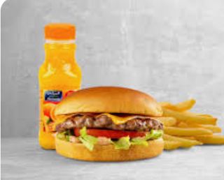 Repas Cheeseburger Pour Enfant avec frites et boisson