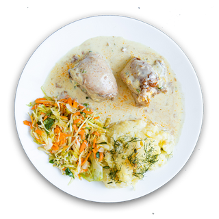 Udko trybowane 2 szt. w sosie serowym