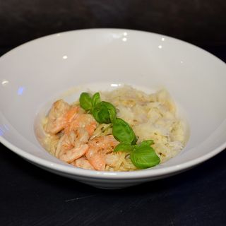 Tagliatelle z krewetkami