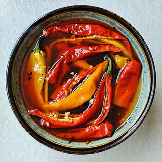 Ardei copt in otet si usturoi