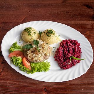 Stek wieprzowy z cebulką.