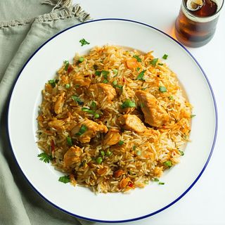 1/2 Pilau 1/2 Chips Beans