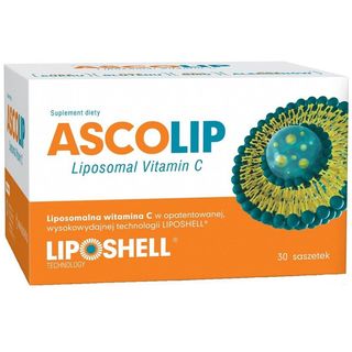 Liposomalna witamina C 1000mg Liposomal Vitamin C o smaku cytryny i pomarańczy 30 saszetek po 5g AscoLip