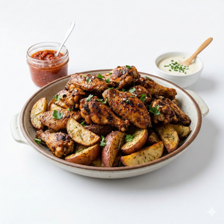 Alette di pollo e patate