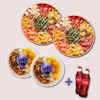 2 Tiki God + 2 Chia Mango + 2 Coca Cola