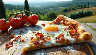 Pizza calatorie in Italia la felie
