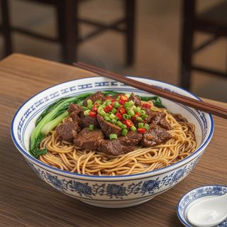 Fideos de arroz secos con carne de res