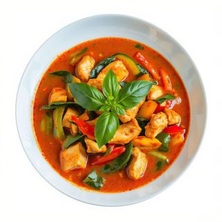 Curry Rojo De Pato Con Verduras Y Albahaca