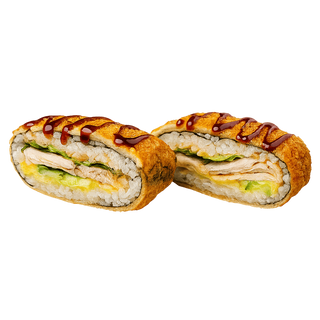 Суши-бургер с копченой курицей