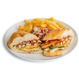 Bbq Chicken In Rustic Ciabatta Sandwich