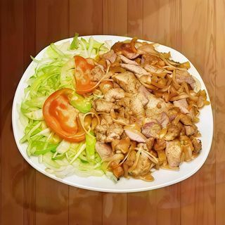 Plato Kebab Con Ensalada