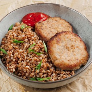 Homemade cutlet with buckwheat
