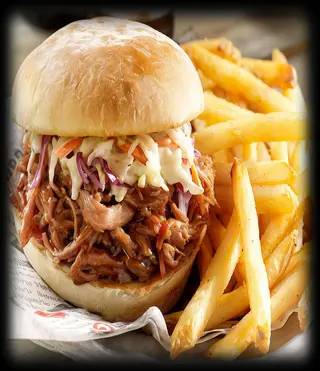 South Carolina pulled pork sándwich