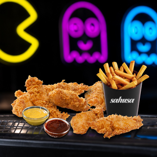 Chicken Tender 5 + Papas Fritas 1