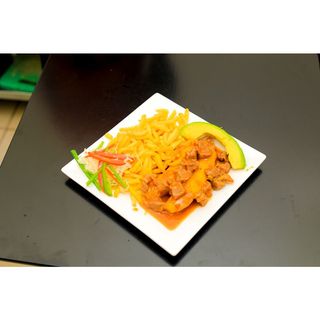 Half Chips, Half Katogo Matooke And Offals