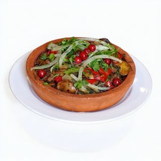 ქათმის გულ-ღვიძლი კეცზე