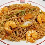 Fideos de arroz con gambas