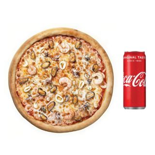 Pizza fruits de mer + Boisson Coca