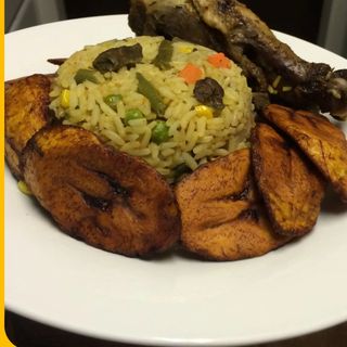 Fried rice and plantain 