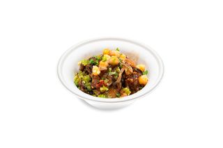 Melanzane con ceci e pomodori