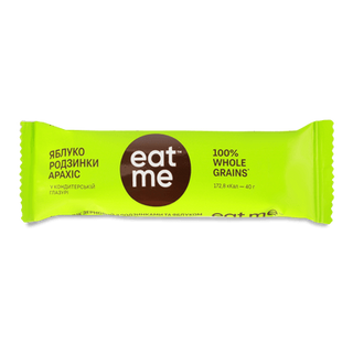 Батончик EatMe родзинки-яблуко-арахіс-злаки (40г)