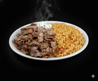 Piatto kebab con Bulgur