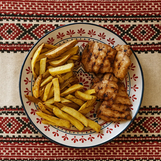 Pulpe dezosate de pui la grătar cu garnitura la alegere