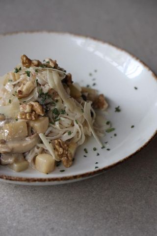 Konjac pera y gorgonzola