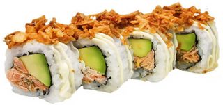 84. Uramaki Salmó Cuit Amb Alvocat I Ceba Fregida (8 Uds.)