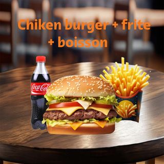 cheese burger + frites + boisson