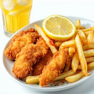 MENIU GHIDUS - Chicken Fingers cu Cartofi Prajiti+ Limonada-300g