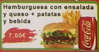 Menú Hamburguesa Con Ensalada Y Queso
