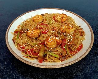 Локшина рисова з креветкою