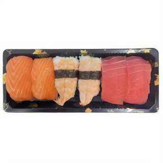 S19A. Nigiri De Salmón, Gambas Y Atún (6 Pzs.)