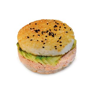 Rice-burger con salmone cotto