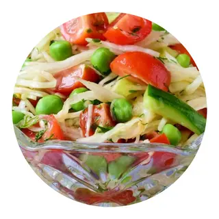 Салат з капусти і зеленим горошком стандарт (230г)