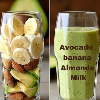  عصير الأفوكادو والموز واللوز 